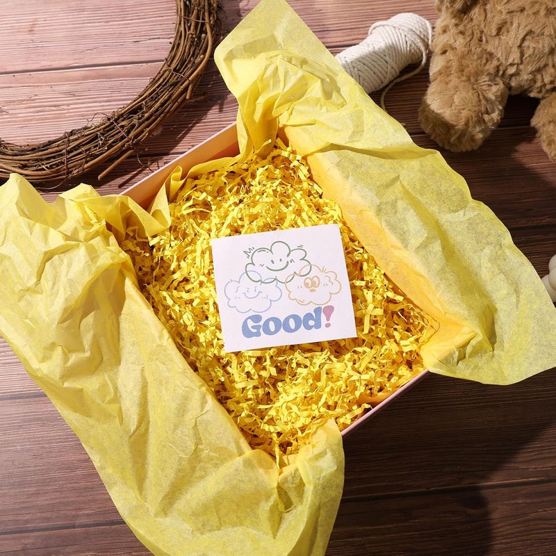 Koogel 120 Sheets Yellow Tissue Paper Bulk, 14 x 20 Inch Gift Wrapping Tissue Paper for Gift Bags Wedding Birthday DIY Crafts Art Project - Image 3